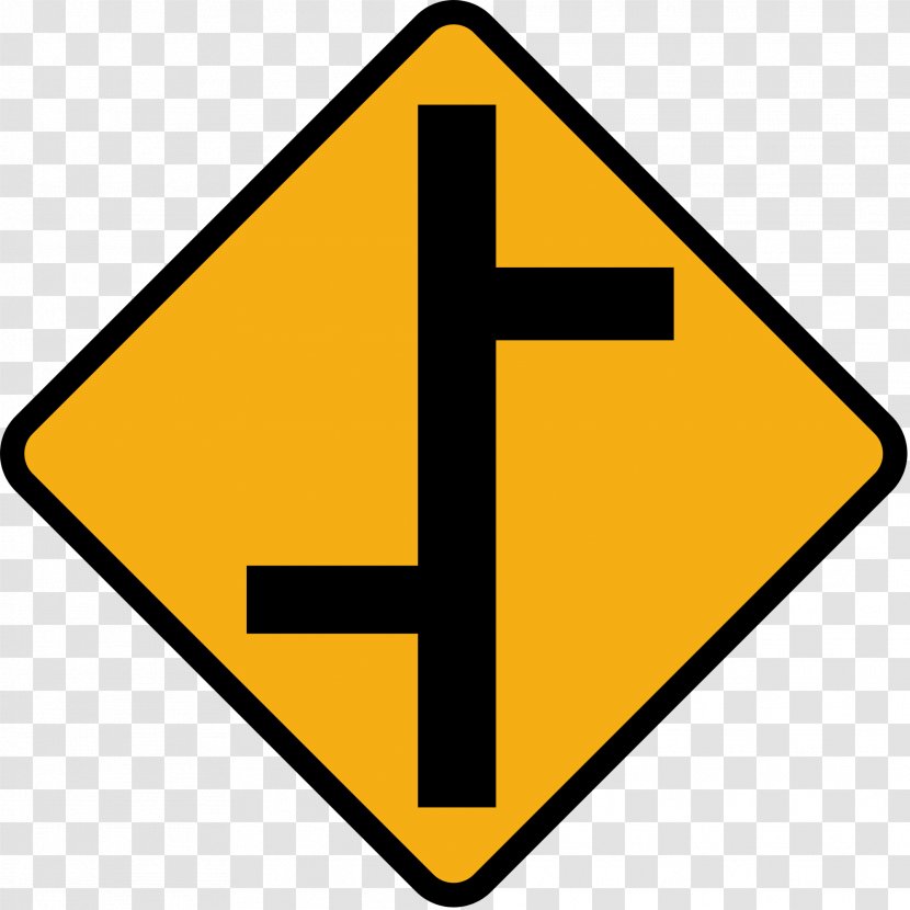 Traffic Sign Warning Three-way Junction Road Intersection - Signs In Sri Lanka Transparent PNG