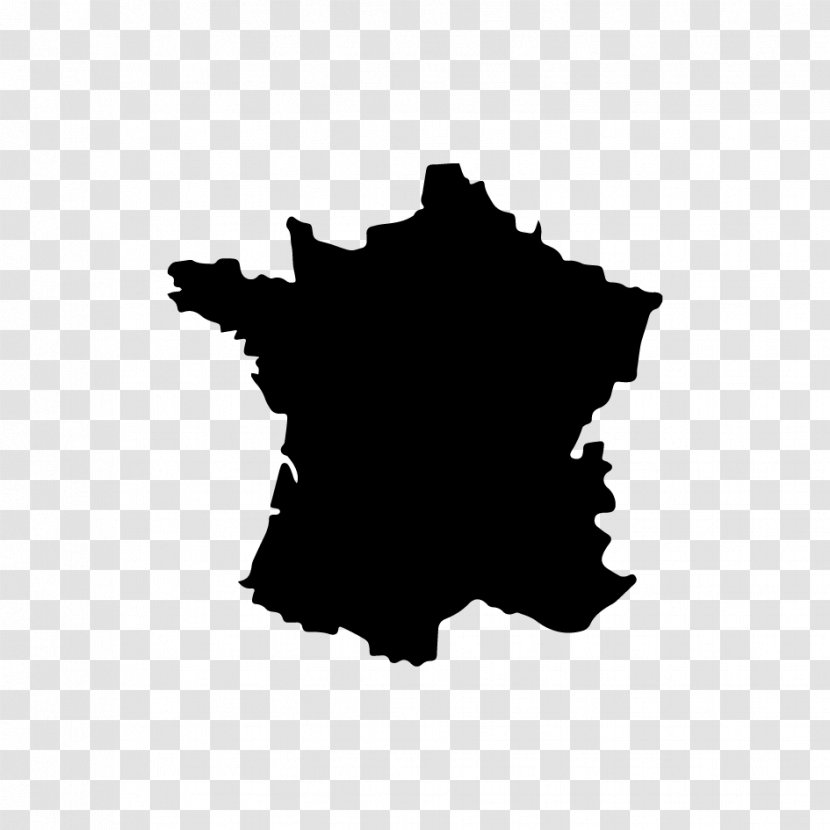 France Vector Map - Black And White Transparent PNG