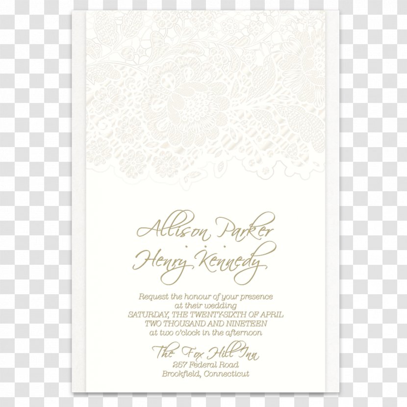 Wedding Invitation Convite Font - Lace Cards Transparent PNG