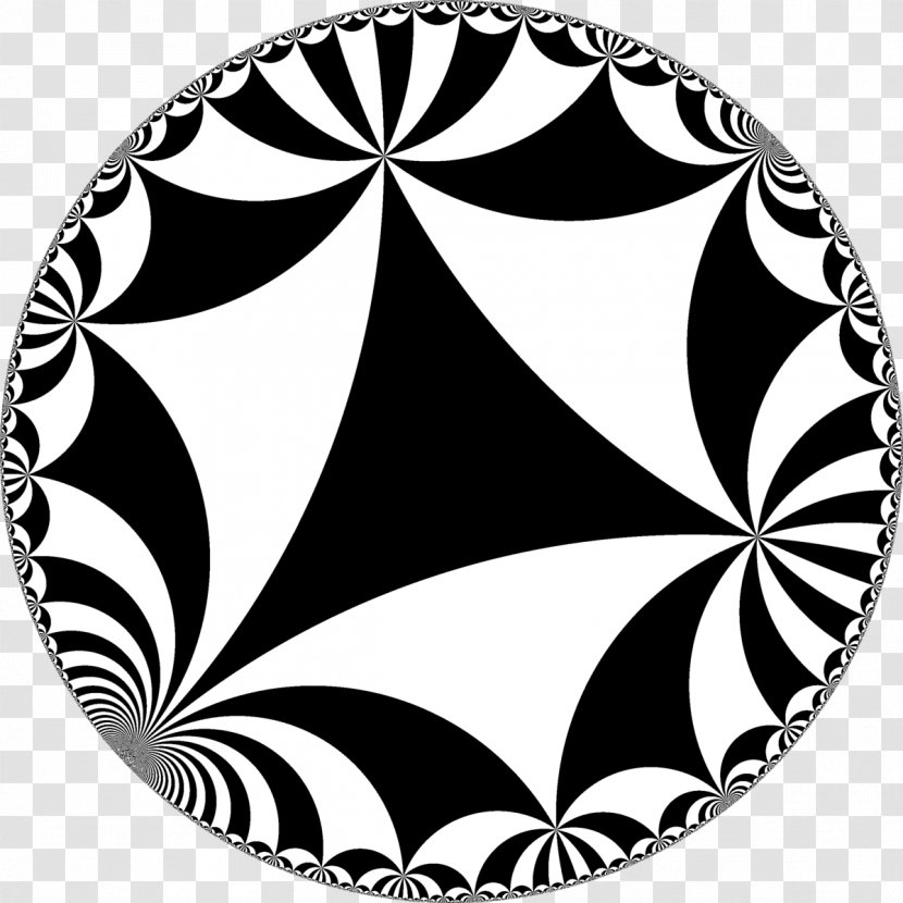 Hyperbolic Geometry Tessellation Space Plane Triangle Group - Black Transparent PNG