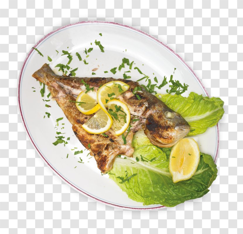 Fish Vegetarian Cuisine Dish Meat Garnish - Vegetable Transparent PNG