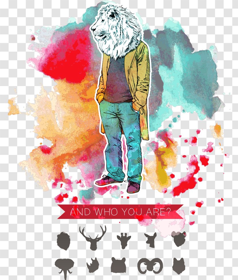 Deer Elk Watercolor Painting Illustration - Human Behavior - Vector Male Lion Head Transparent PNG