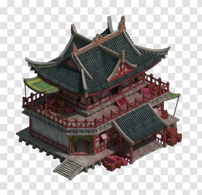 Transparency And Translucency Architecture Download Computer File - Red Chinese Style Building Decoration Pattern Transparent PNG