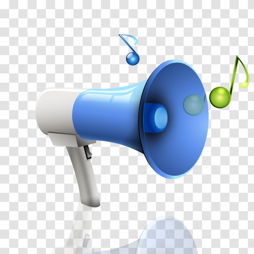 Megaphone Loudspeaker Blue Creative Wireless Speakers - Product Design Transparent PNG