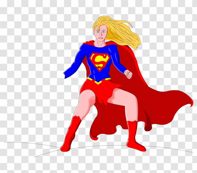 Superhero Clip Art - Supergirl Cartoon Transparent PNG