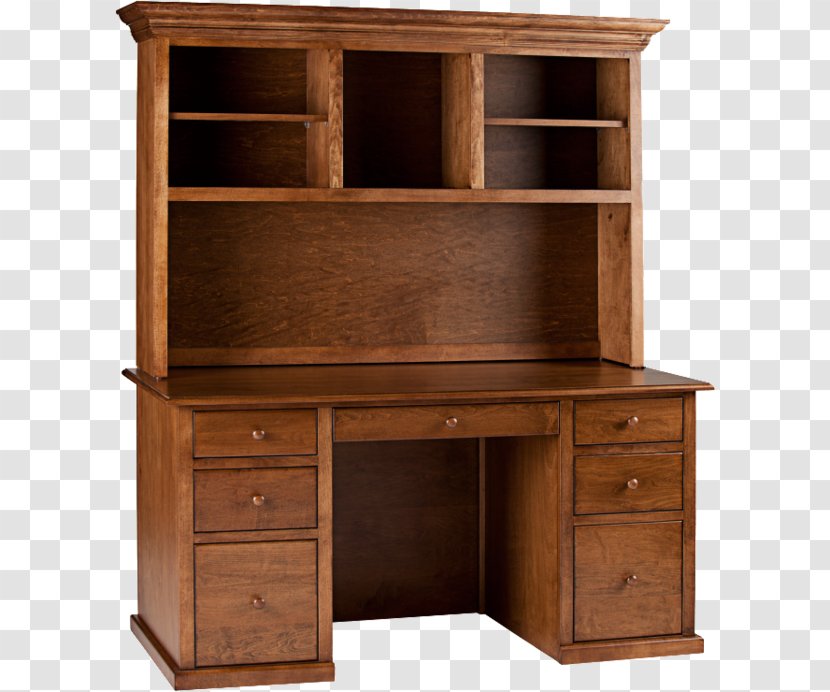 Pedestal Desk Hutch Furniture - Writing Top View Transparent PNG