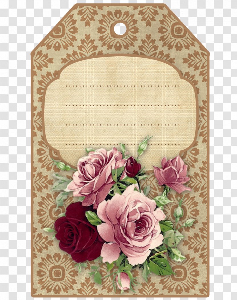 Paper Label Decoupage - Flower Bouquet - Handmade Transparent PNG
