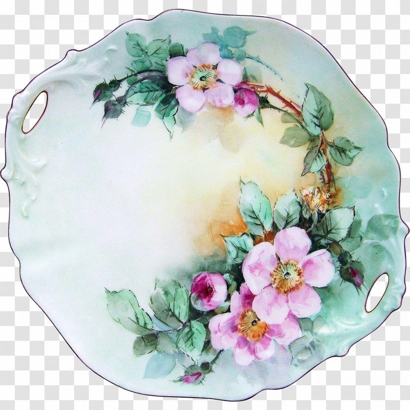 Plate Floral Design Porcelain Tableware Transparent PNG