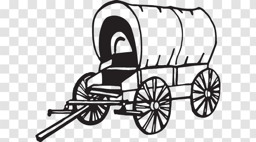 Oregon Trail American Frontier Clip Art Covered Wagon Conestoga - Drawing Transparent PNG