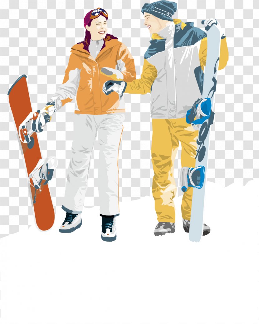 Download Graphic Design Illustration - Art - Skating Winter Tourism Vector Material Transparent PNG