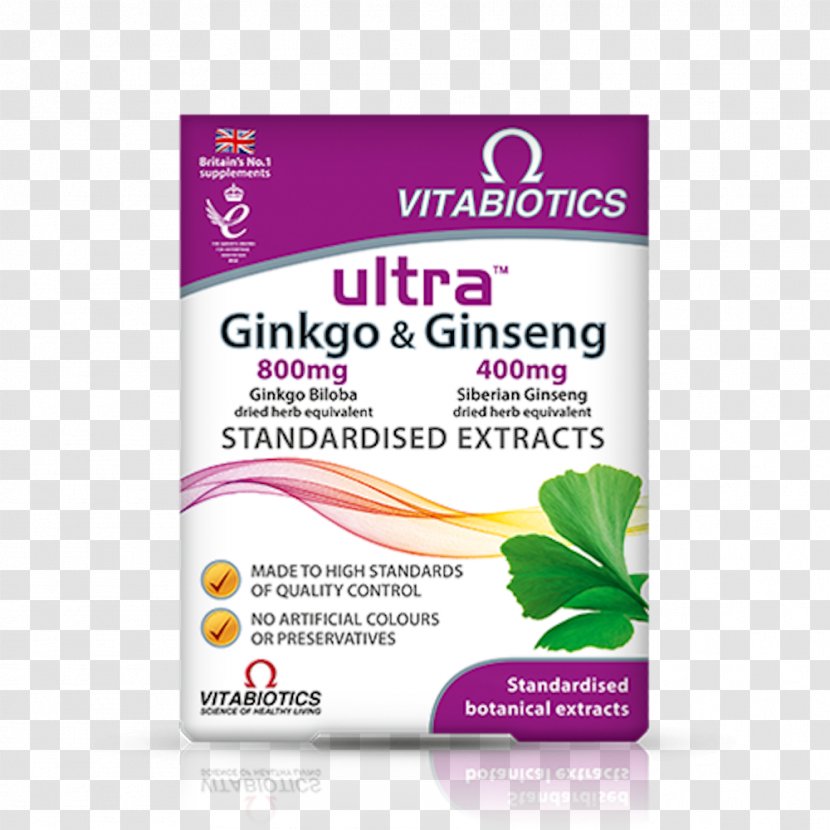 Ginkgo Biloba Ginseng Vitabiotics Vitamin Cod Liver Oil - Omega3 Fatty Acids Transparent PNG