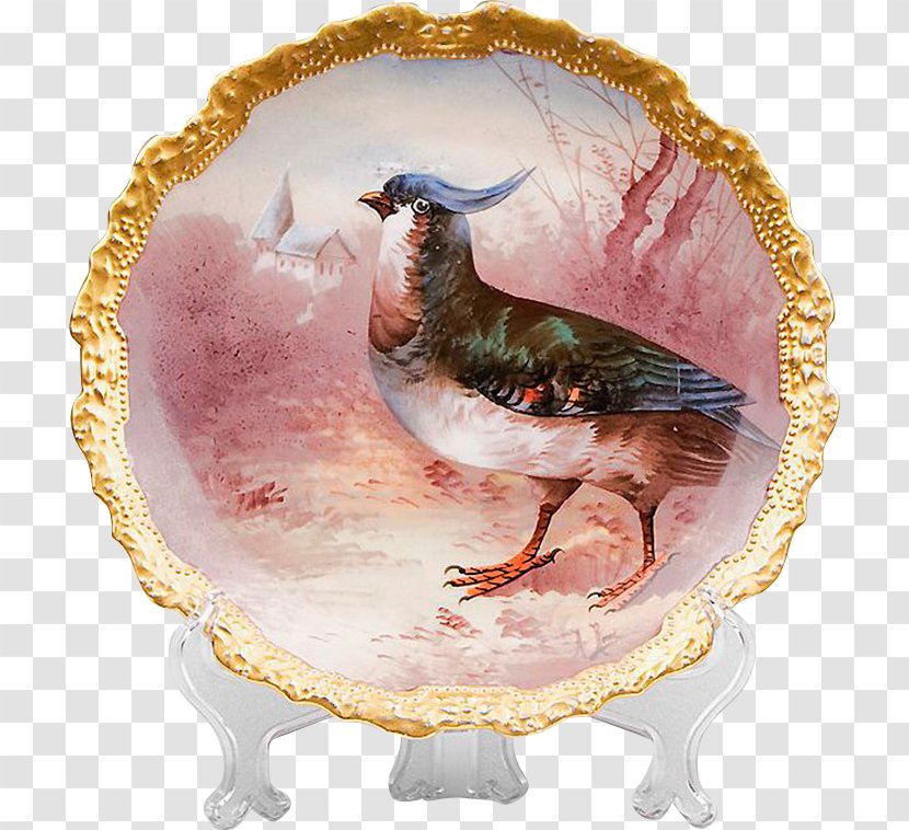 Limoges Plate China Painting Bird Bone - Tableware - Hand-painted Birds Transparent PNG