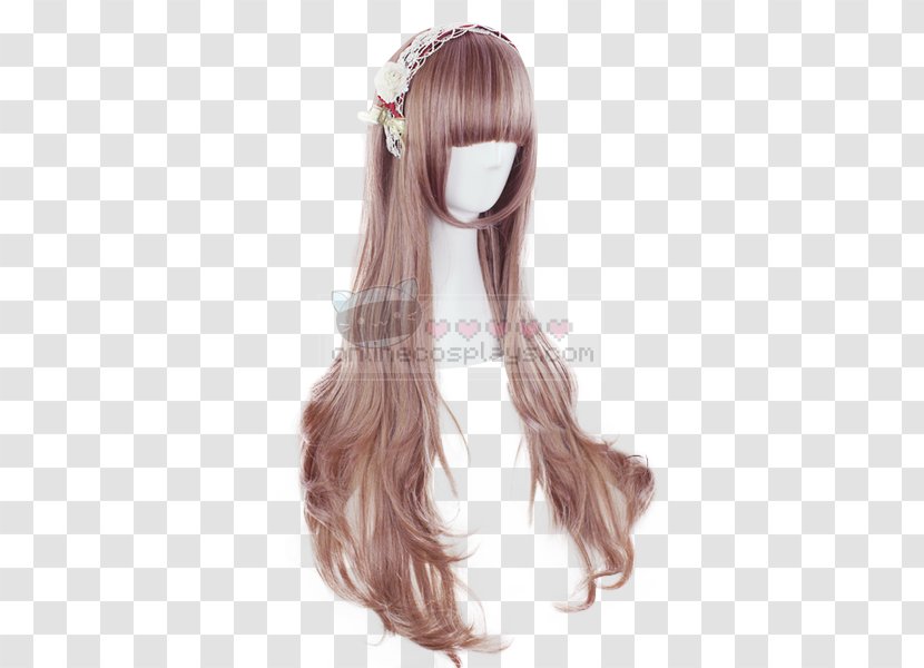 Long Hair Harajuku Brown Wig Cosplay Transparent PNG