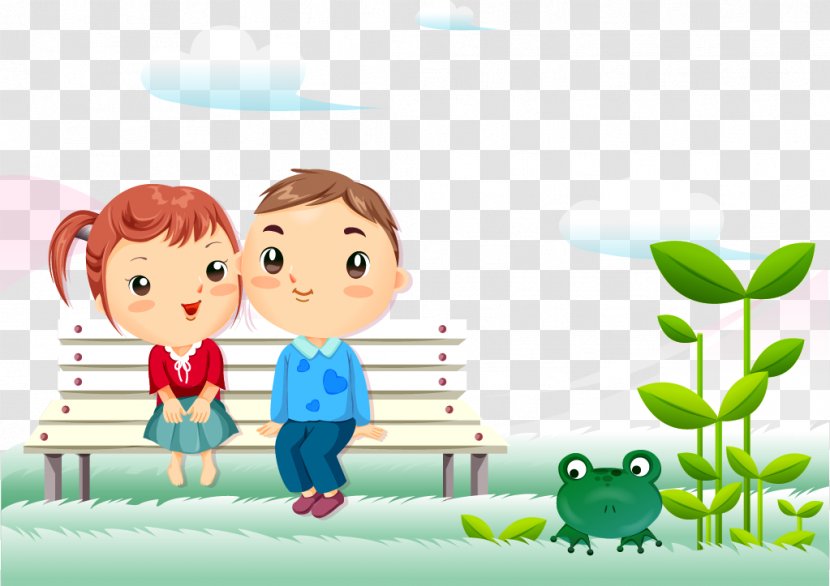 Animation Cartoon Couple Love Wallpaper - Fresh Cute Child Seat Tree Frog Transparent PNG