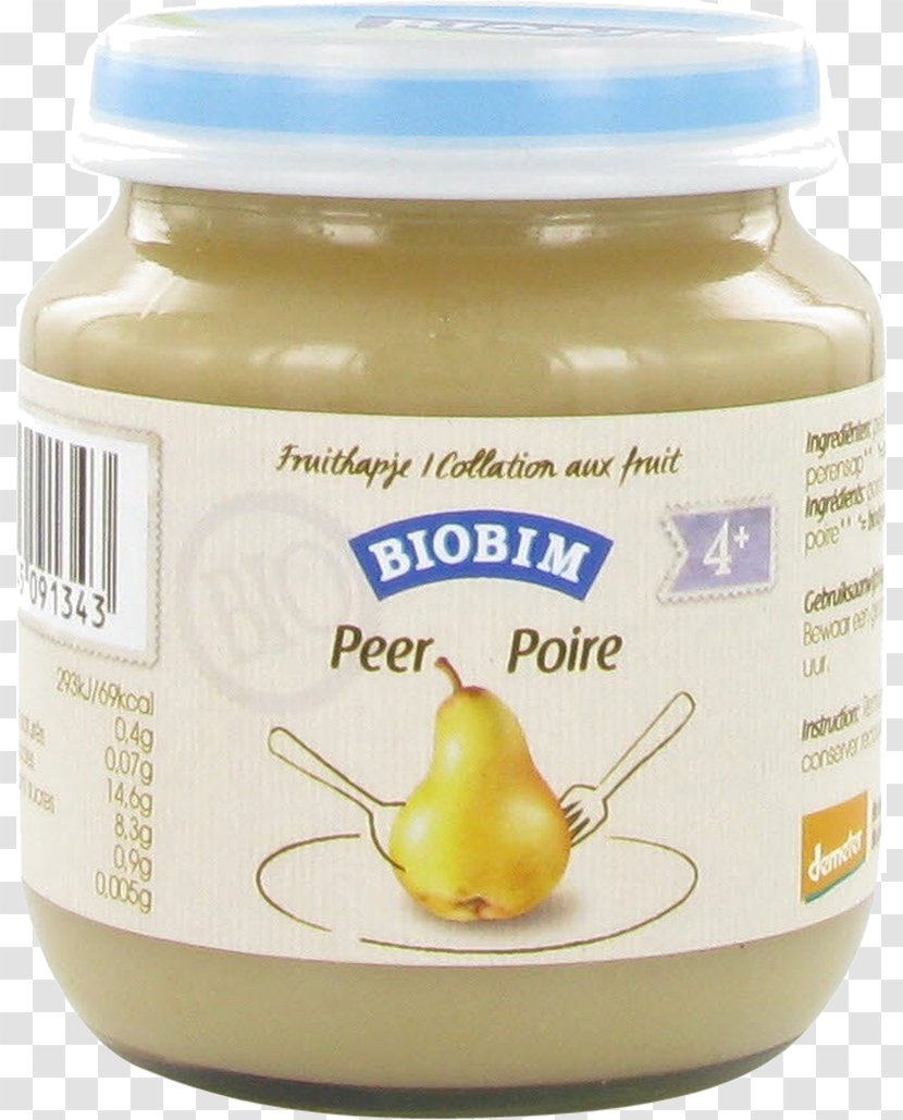 Organic Food Baby BIOBIM Peer 4 Maanden Demeter 125G Biobim Crème De Légumes Appel - Infant - Drinks In Kind Transparent PNG