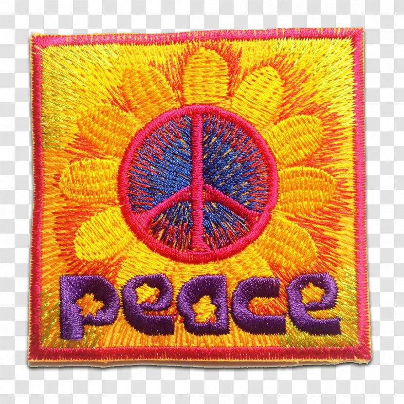 Embroidered Patch Embroidery Peace Yellow - Applique - Bambi Flower Transparent PNG
