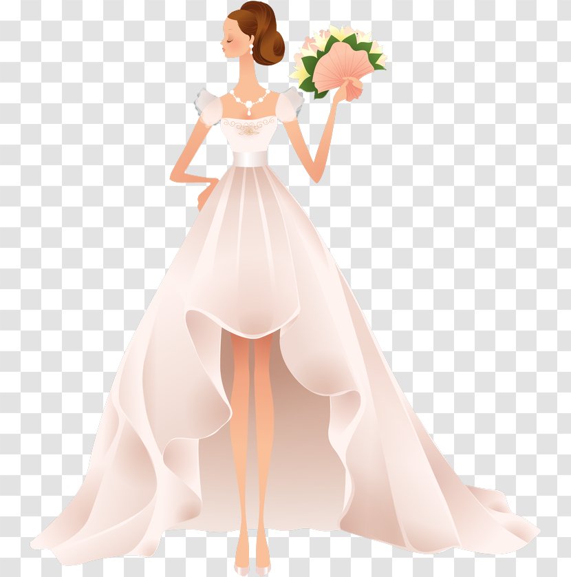 Wedding Dress Bride - Cartoon Transparent PNG