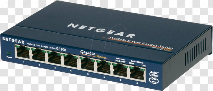 Gigabit Ethernet Netgear 1000BASE-T - Electronic Component - Electrical Switches Transparent PNG