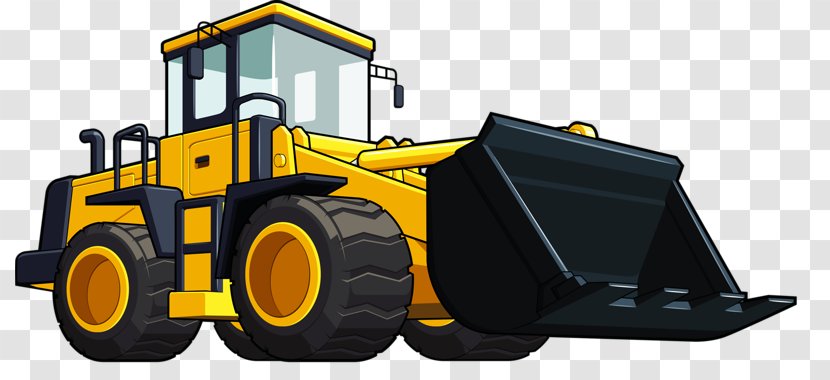Loader Heavy Equipment Excavator Clip Art - Tire - Hand-painted Bulldozers Transparent PNG