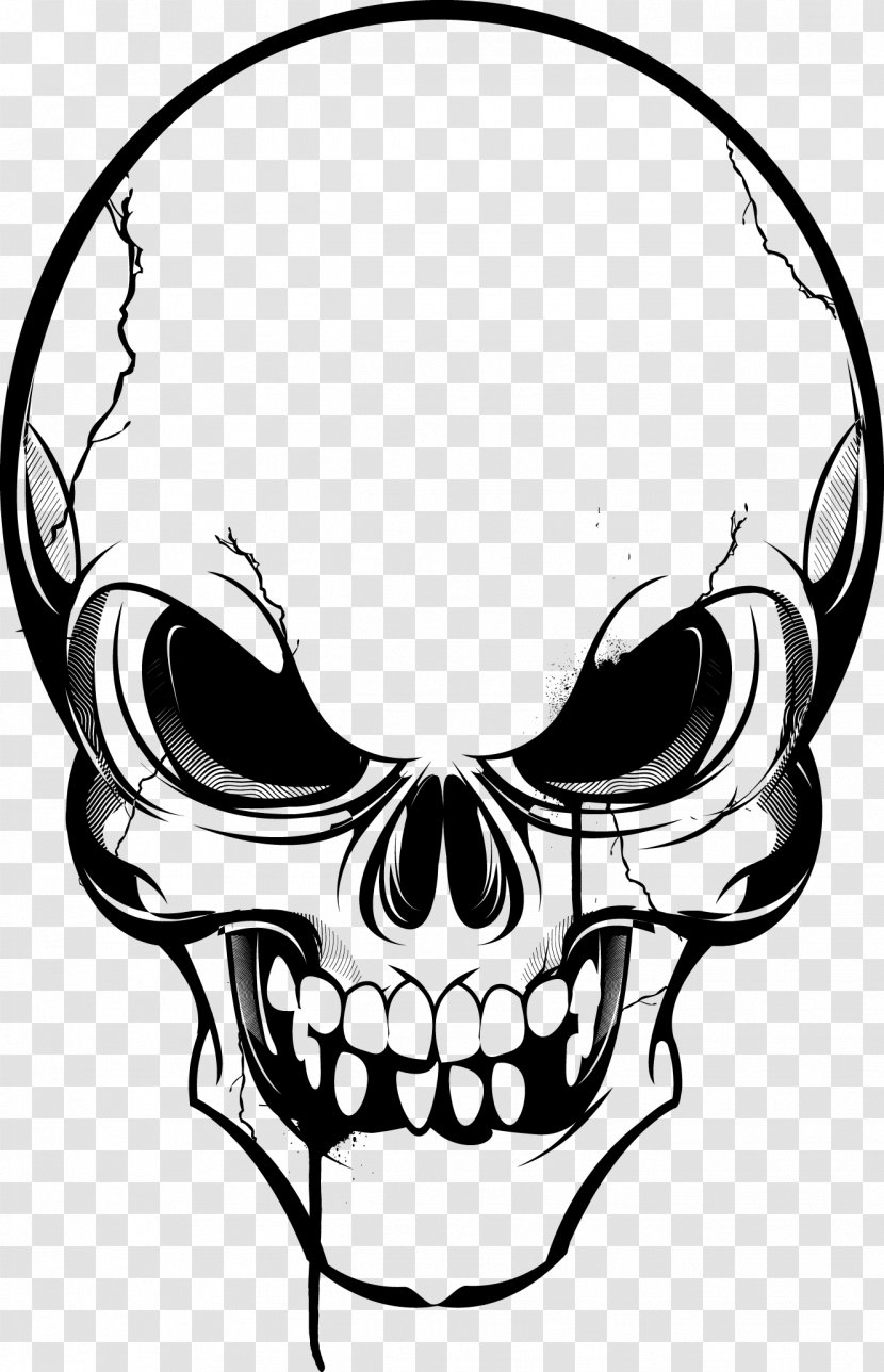 Skull - Line Art - Smile Transparent PNG