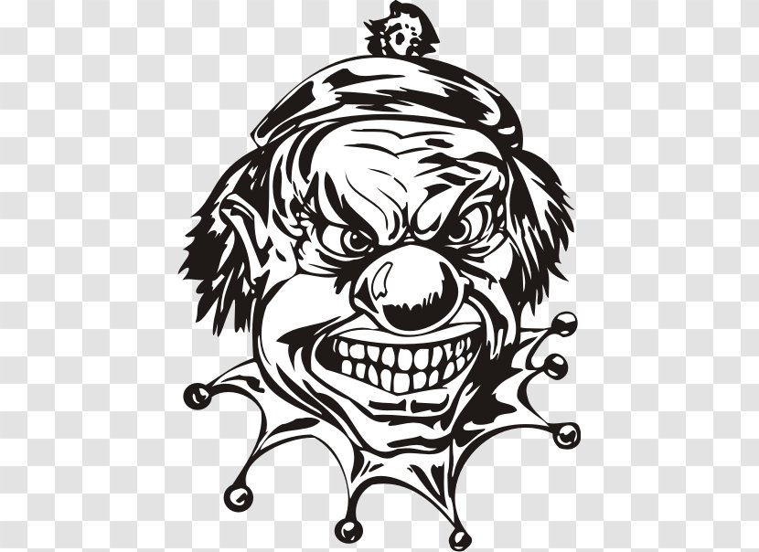 Joker Evil Clown Drawing Clip Art - Monochrome Photography Transparent PNG