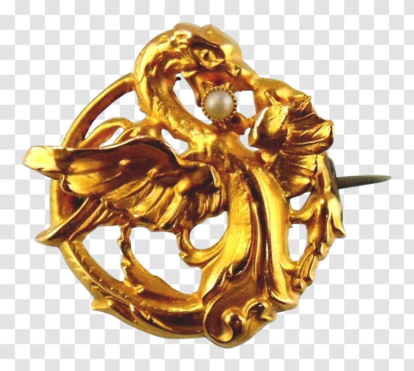 Earring Jewellery Brooch Gold Pin - Dragon - Chinese Transparent PNG