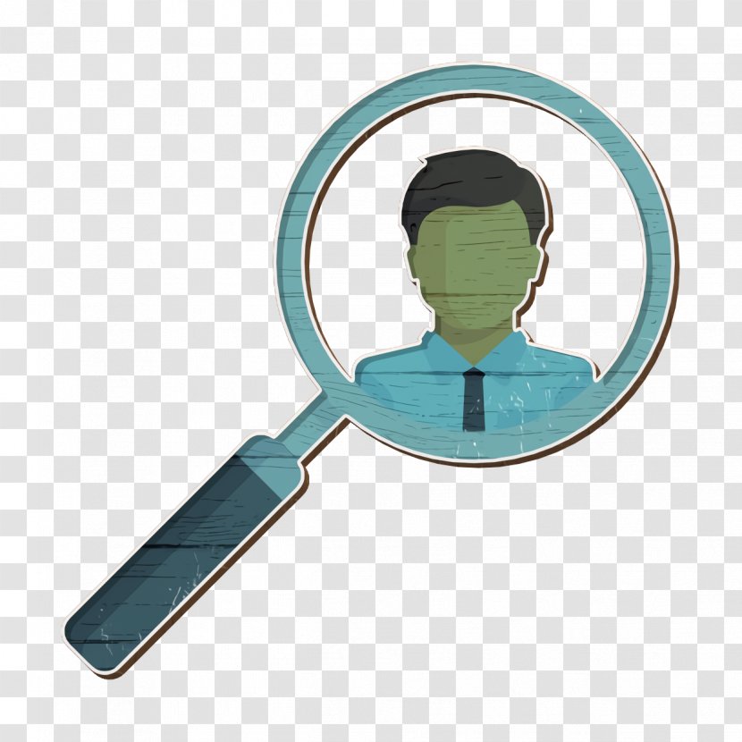 Man Icon Management Worker - Turquoise - Makeup Mirror Magnifying Glass Transparent PNG