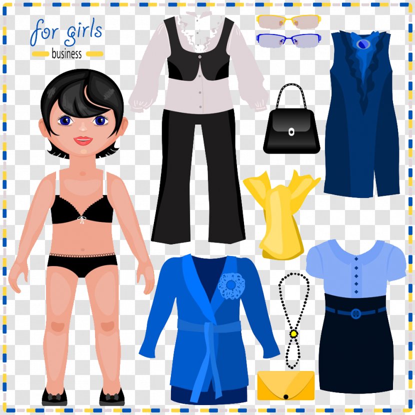 Paper Clothing Doll Stock Photography Fashion - Cartoon - Professional Women Dress Transparent PNG