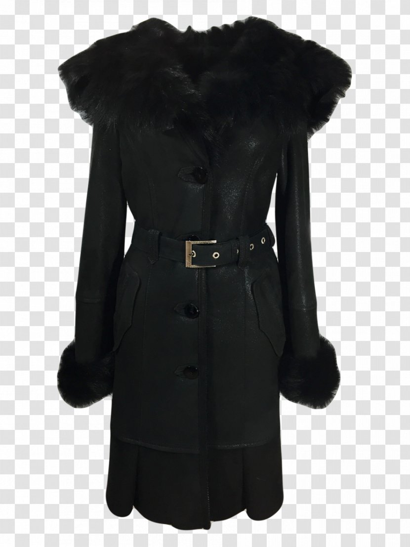 Fur Clothing Sheepskin Overcoat Shearling - Season - Solid Leather Coat Transparent PNG