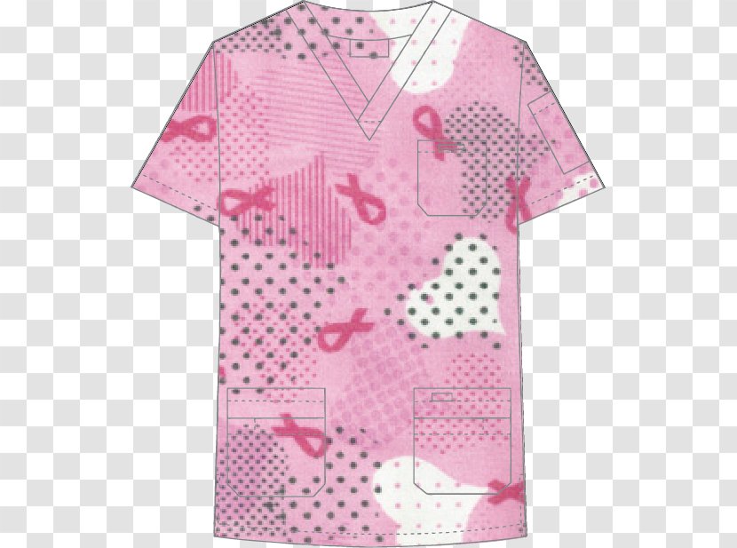 Polka Dot Sleeve T-shirt Textile Pattern - Pink Transparent PNG
