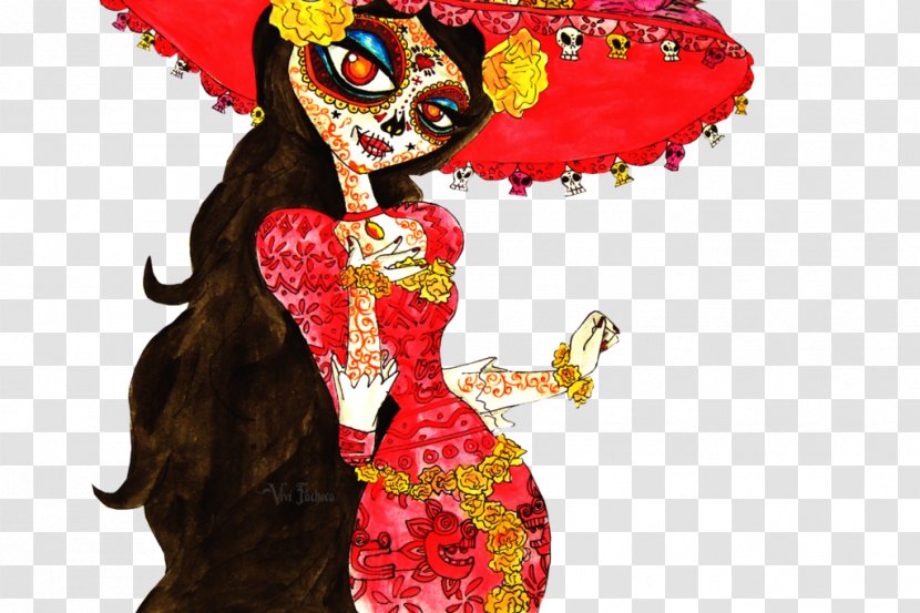 La Calavera Catrina Death Book Character - Digital Art Transparent PNG