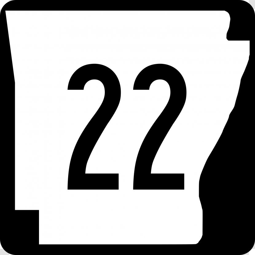 Arkansas Clip Art - Highway - Long Shadow Numbers Transparent PNG
