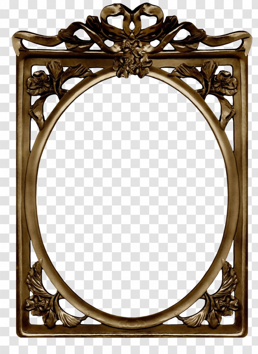 Picture Frame - Watercolor - Oval Brass Transparent PNG