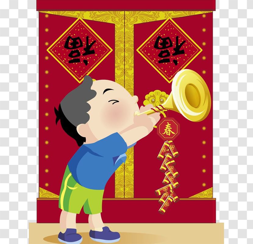 Drawing Trumpet - Frame - The New Year Transparent PNG
