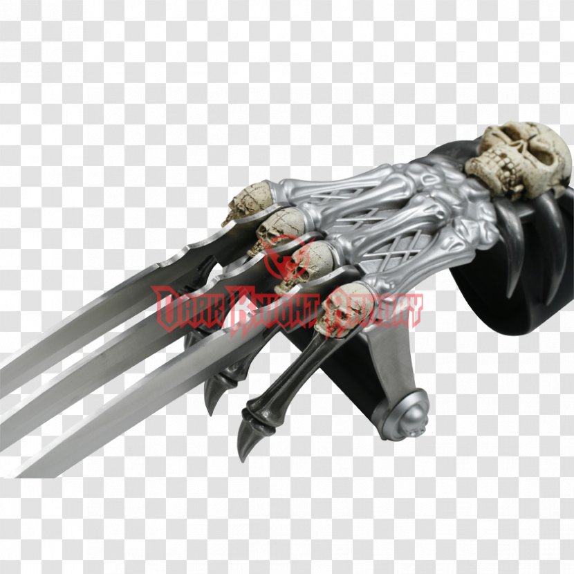 Knife Weapon Brass Knuckles Dagger Blade - Firearm - Skeleton Hand Transparent PNG