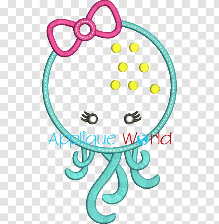 Octopus Clip Art Machine Embroidery Free Content - Girly Girl - Area Transparent PNG