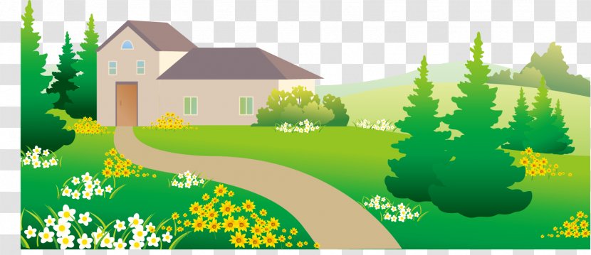 Landscape Painting House Illustration - Fukei - Vector Distant Home Transparent PNG