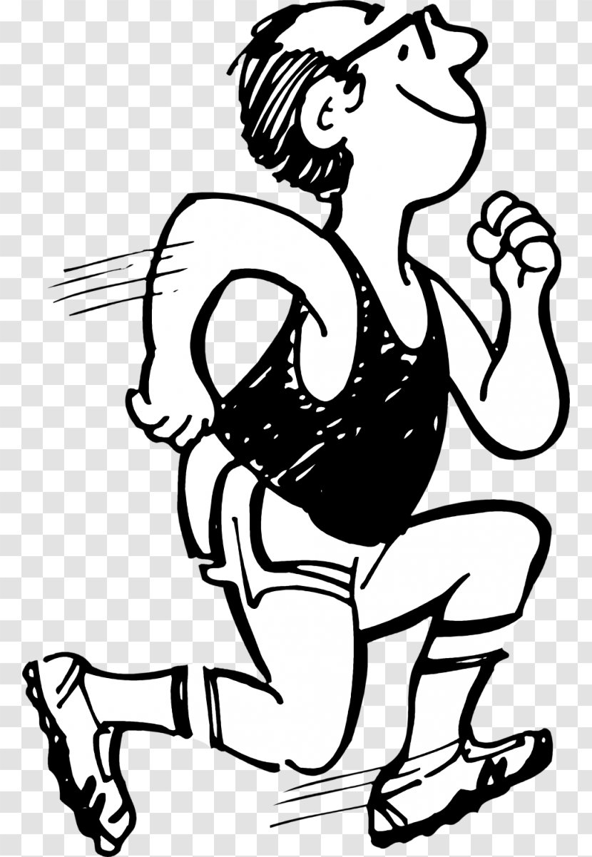 Black & White Runner Running Clip Art - Shoe - Jogging Transparent PNG