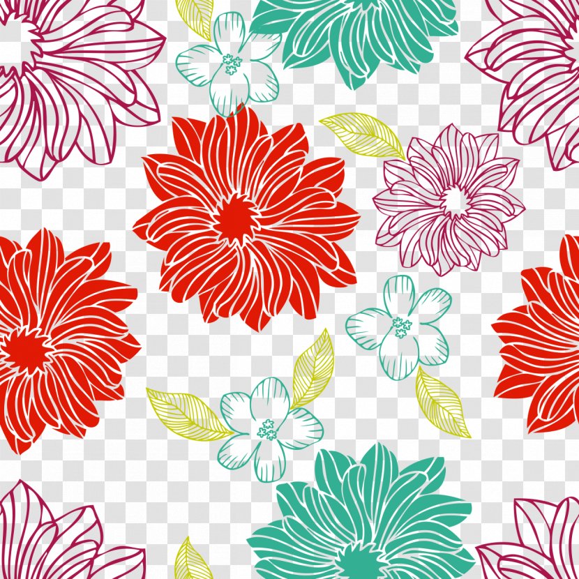 Flower Pattern - Point - Shading Vector Illustration Color Flowers Grain Texture Transparent PNG