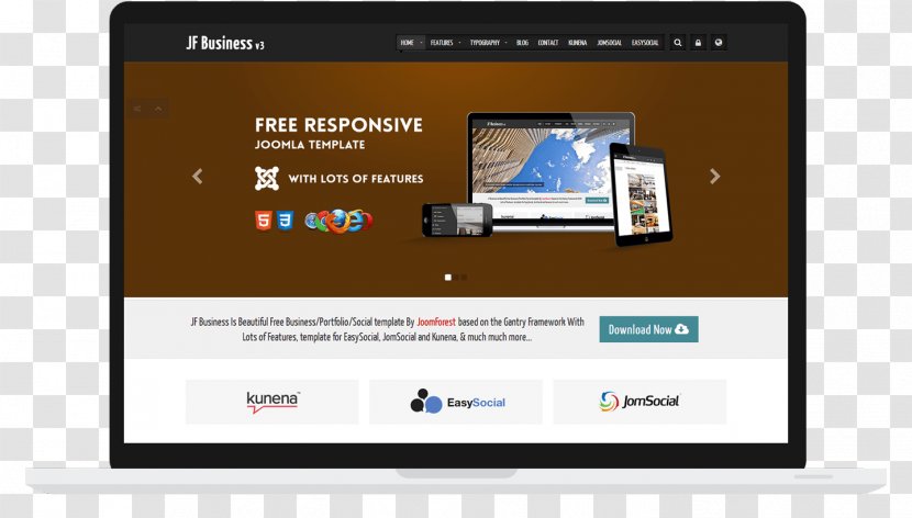 Responsive Web Design Template Joomla PhpBB Page - Corporate Transparent PNG