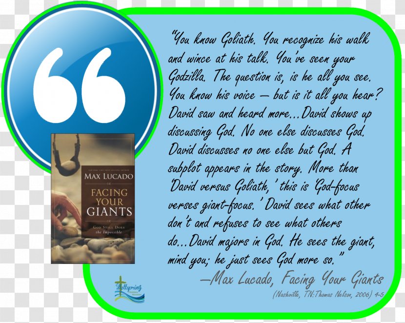 Enfrente A Sus Gigantes Facing Your Giants Paperback Book Organism - Text - Focus God Transparent PNG