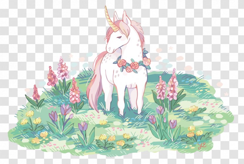 Unicorn Pegasus - Frame - Vector On The Grass Transparent PNG