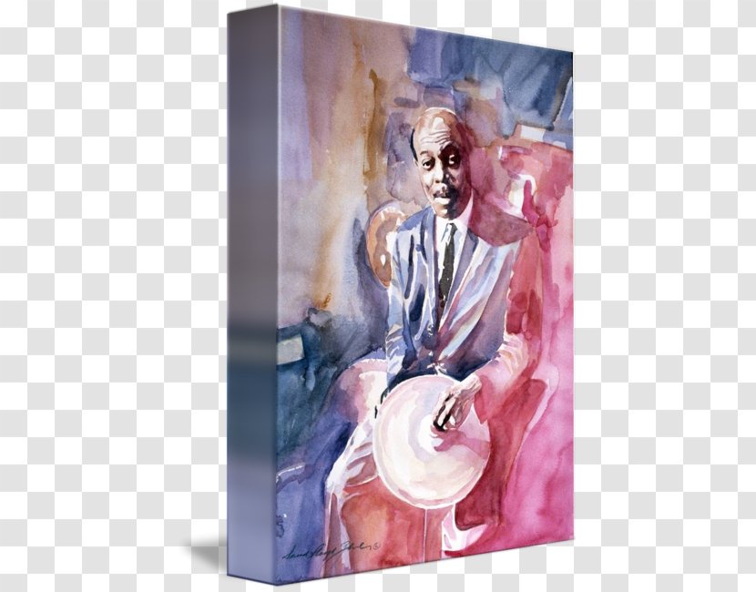 Watercolor Painting Jo Jones Drummer Art - Jazz - Abstract Poster Transparent PNG