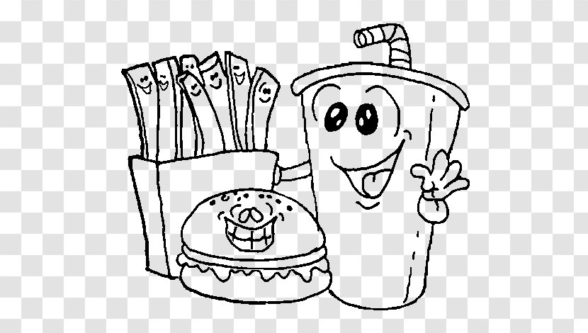 Fast Food Hamburger Coloring Book - Silhouette - Colouring Transparent PNG