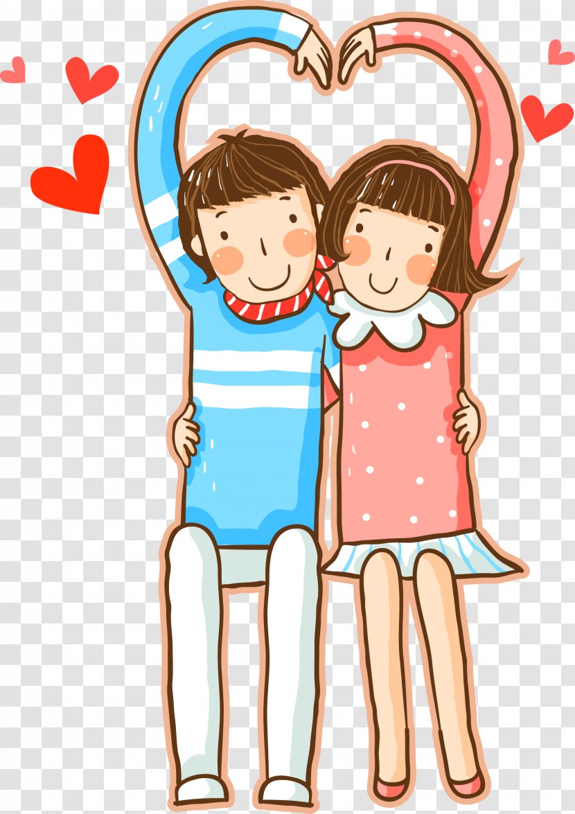 Significant Other Cartoon Heart - Silhouette - Cute Couple Love Transparent PNG