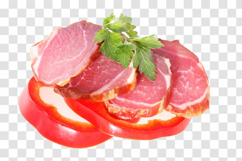 Capocollo Bacon Ham Pork - Frame - Tomato Slices Transparent PNG