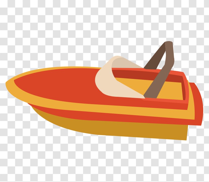 Boat Cartoon Euclidean Vector - Orange Transparent PNG