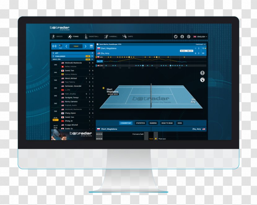 Computer Monitors Sports Betting Software Sportradar Android - Mobile App Development - Table Tennis Billboards Transparent PNG