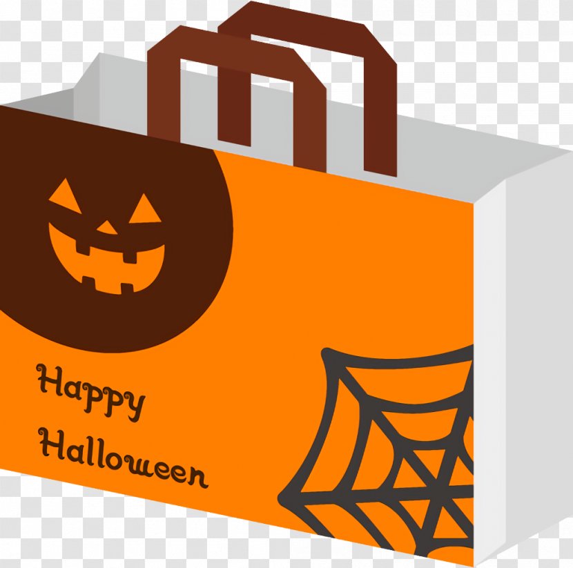 Halloween Gift Bag Shopping Sales - Orange - Logo Transparent PNG