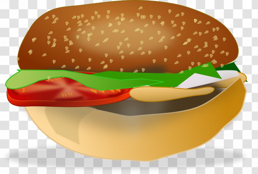 Hamburger Veggie Burger Cheeseburger Chicken Sandwich Fast Food - Vector Transparent PNG